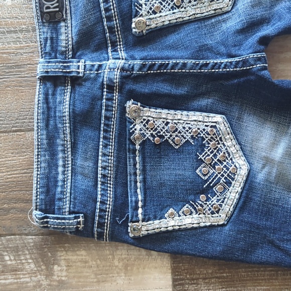 ROCK & ROLL Cowgirl "Rival Low Rise" Bootcut blingy rodeo jeans sz 24x32L euc - Picture 13 of 15
